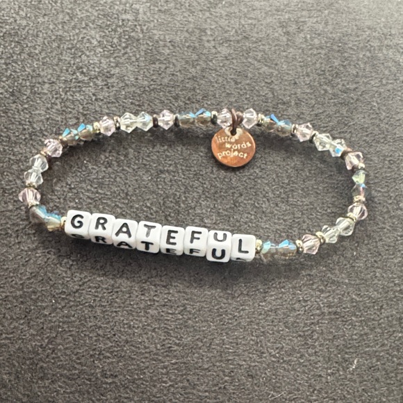 Motivational Beaded Bracelet Set - White and Silver - Picture 4 of 5